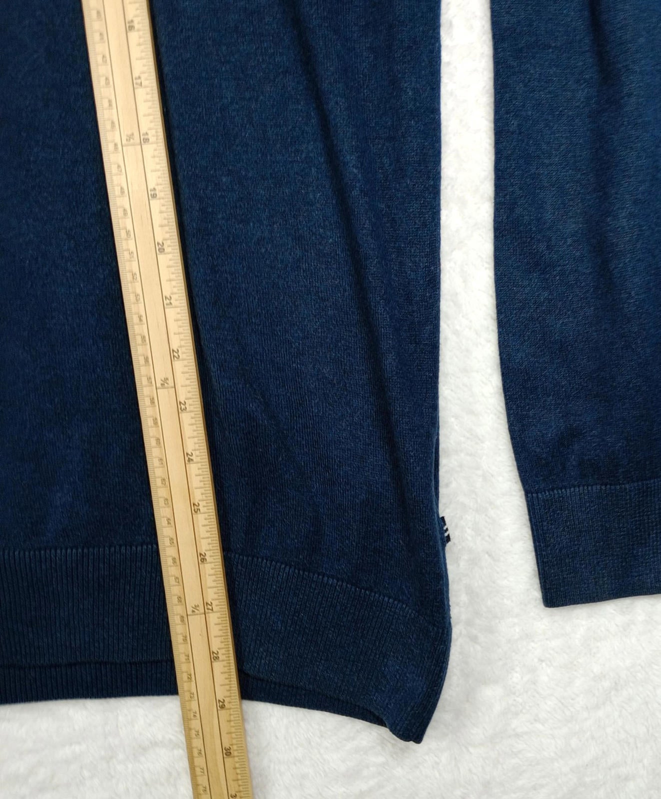Nautica Jumper Men's UK Size L Blue Long Sleeve 100% Cotton Easy Care V-Neck
