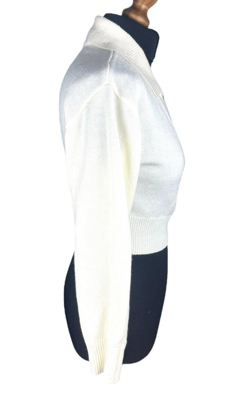 Divided Ivory Collared Jumper Cropped Long Sleeve Women’s UK Size XS