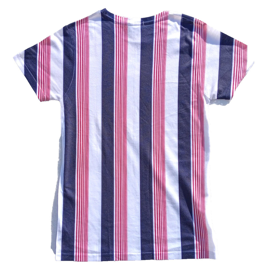 BooHoo MAN Vertical Stripe T-Shirt Men's UK Size S Crew Neck Short Sleeve Summer