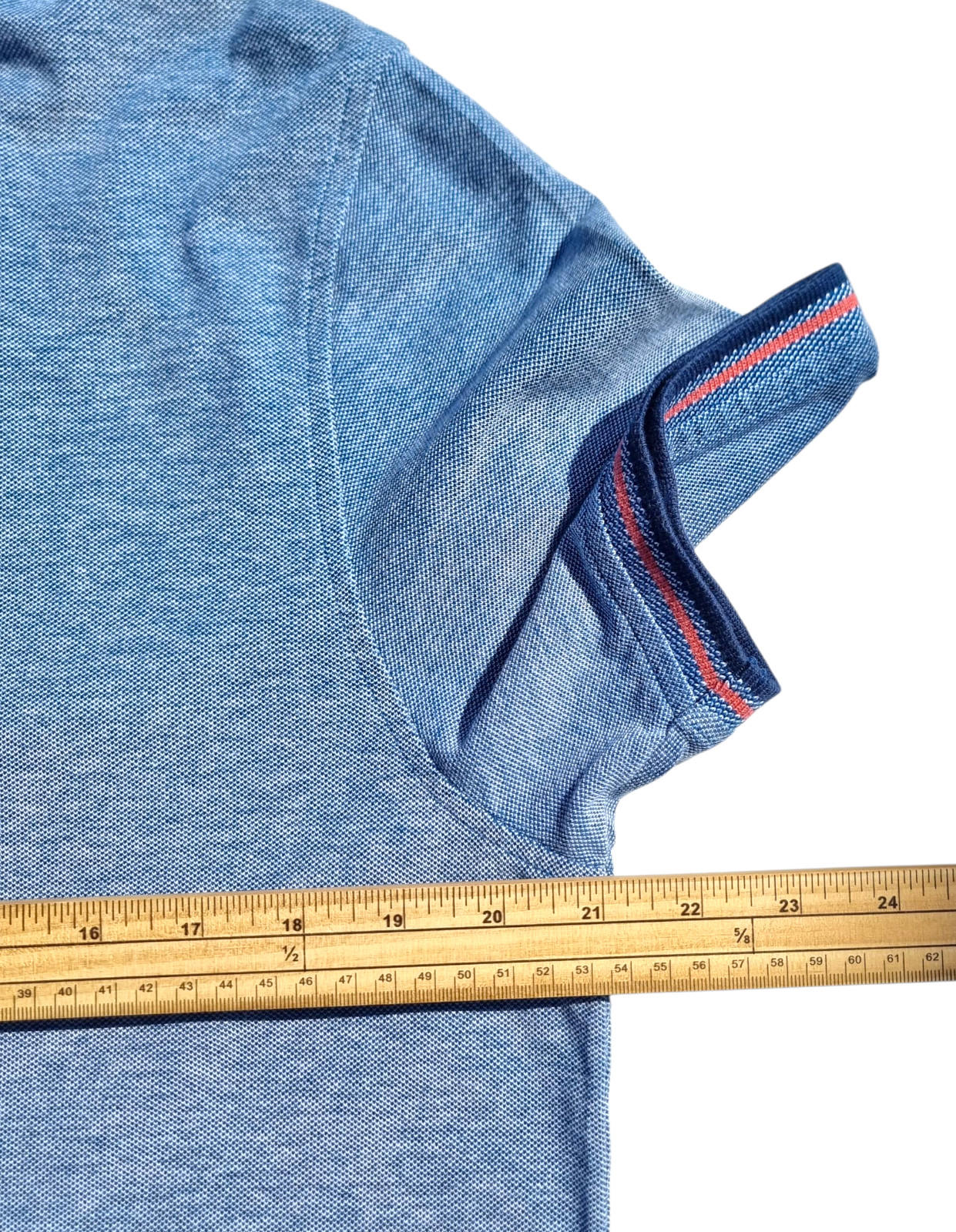 Maine Polo Shirt Men's UK Size M Blue Contrasting Trim 100% Cotton