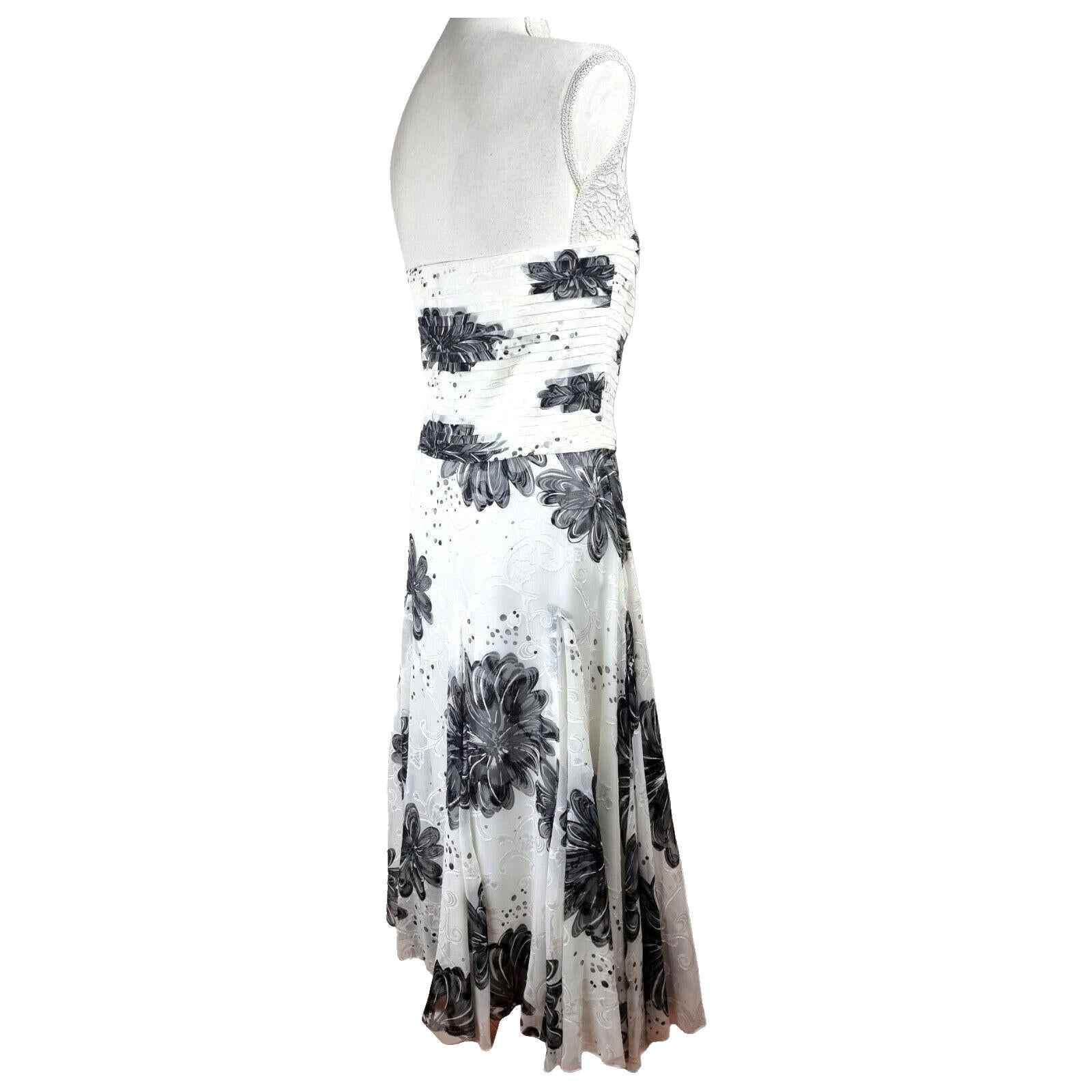 SF Collection Cocktail Dress Women's UK Size 12 Floral Chiffon Satin Layered