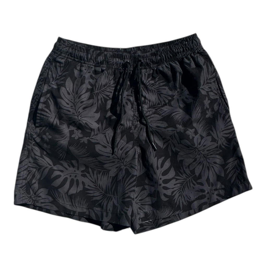F&F Shorts Men's UK Size S Black Floral Graphic Print Swimming Pool Beach Summer