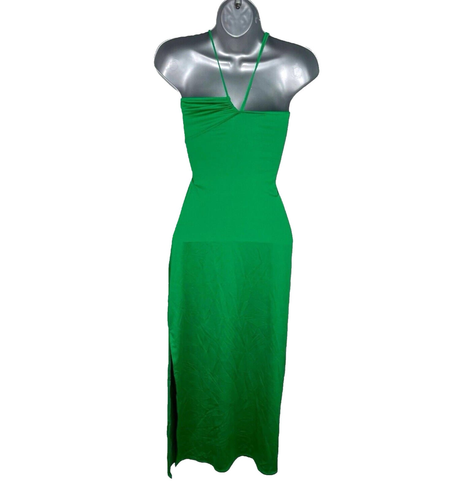 Pull & Bear Green Sleeveless Maxi Dress with Cutout Detail