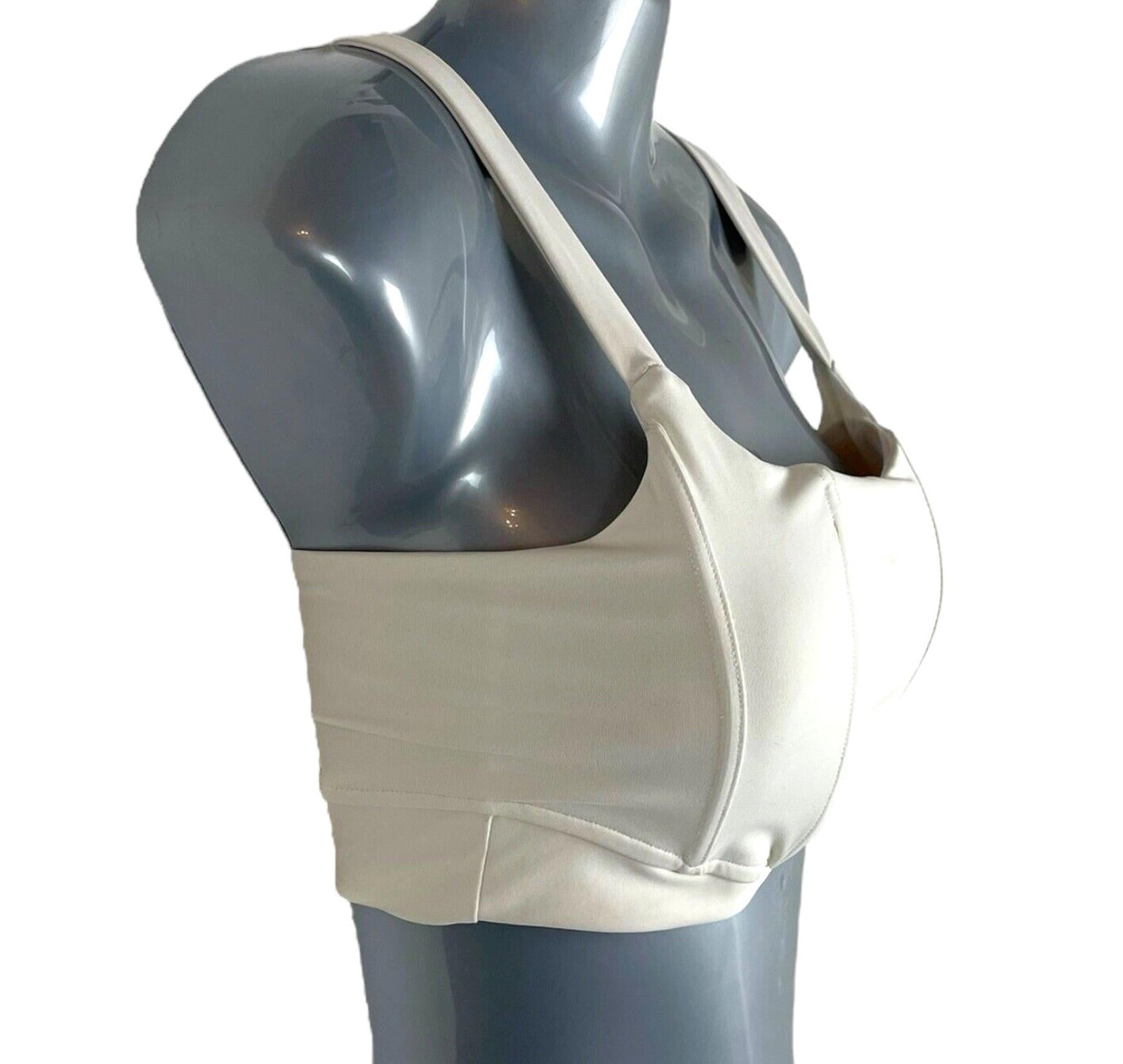Stradivarius Ivory Lycra Activewear Croptop Padded Women’s UK Size S