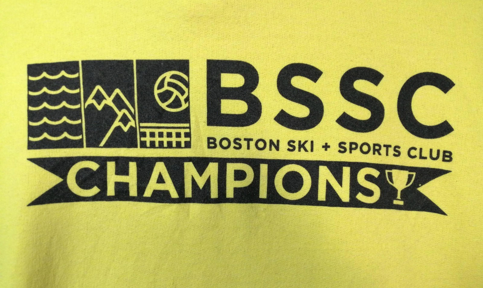 Boston BSSC Champions Hoodie Men's Size M Yellow Jersey Hooded Pockets Sports