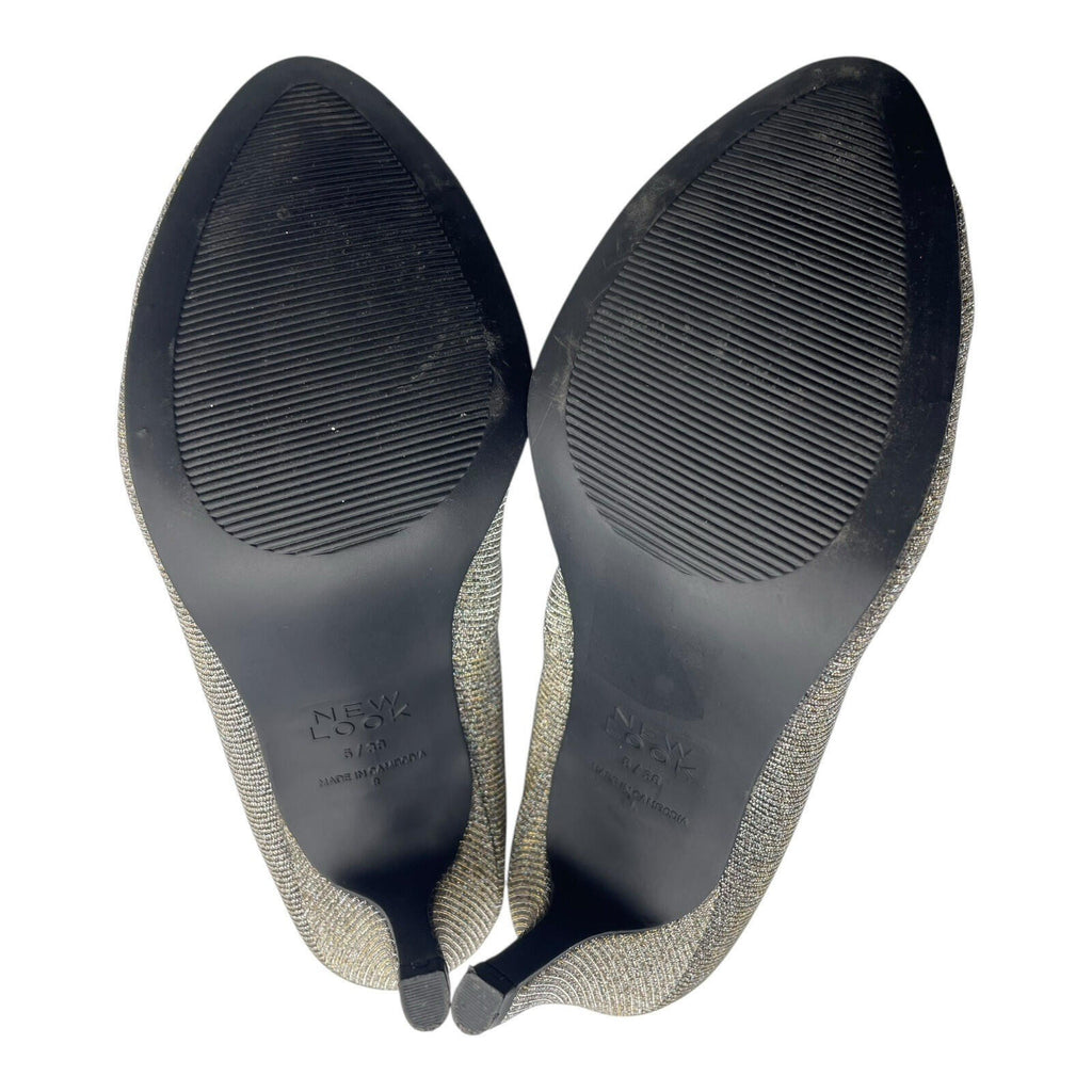 New Look Widefit Shoes UK Size 5 Stiletto Heel Round Toe Sparkle