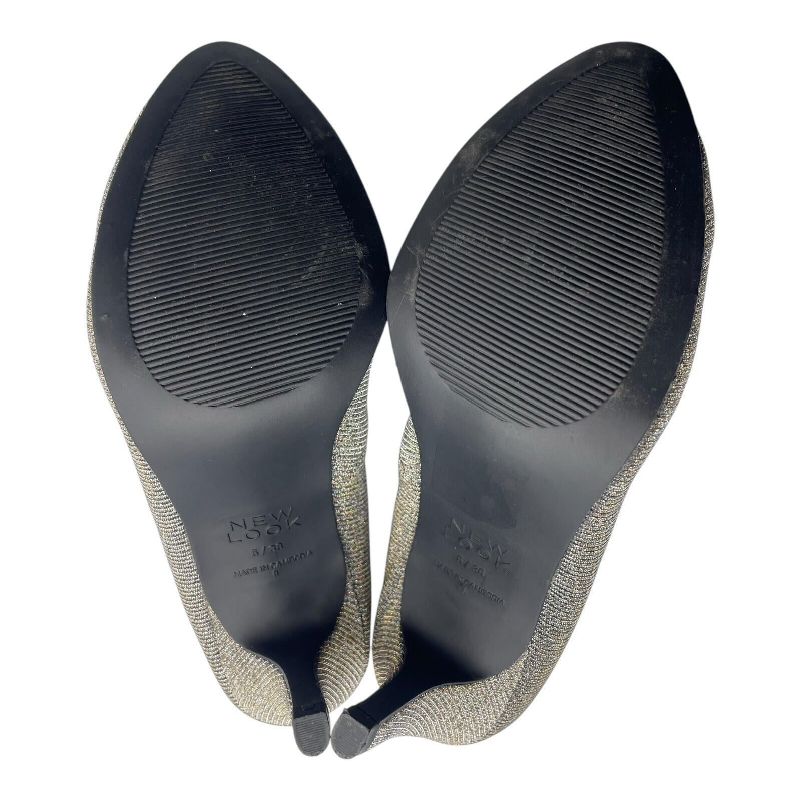 New Look Widefit Shoes UK Size 5 Stiletto Heel Round Toe Sparkle