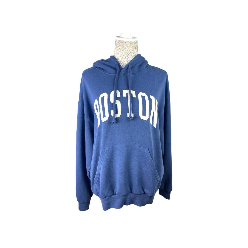 Pull&Bear Pacific Republic Navy Blue Boston Hoodie Oversized Women’s UK Size XS