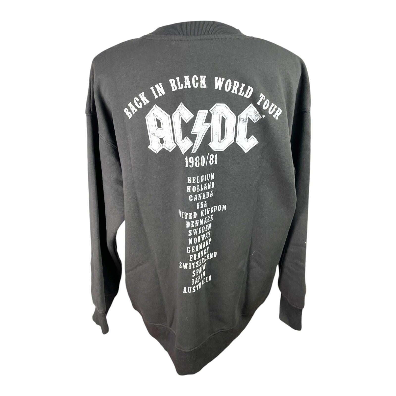 H&M Grey AC/DC Jumper Sweater Fleece Lined Crew Neck Women’s UK Size XS