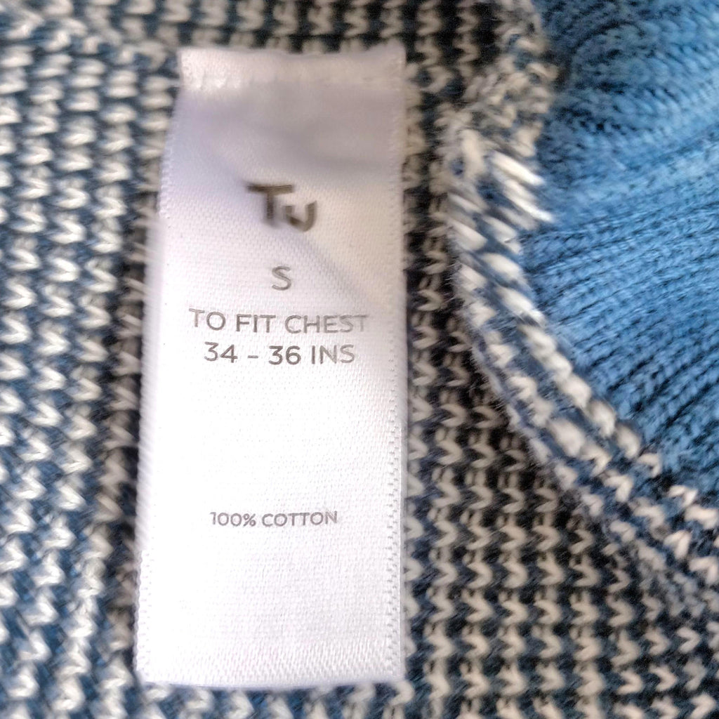 TU Man Blue Striped Polo Shirt 100% Cotton Easy Care UK Men's Size S