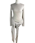 Grey Knit Wrap Fitted Dress Mini Women’s UK Size 8