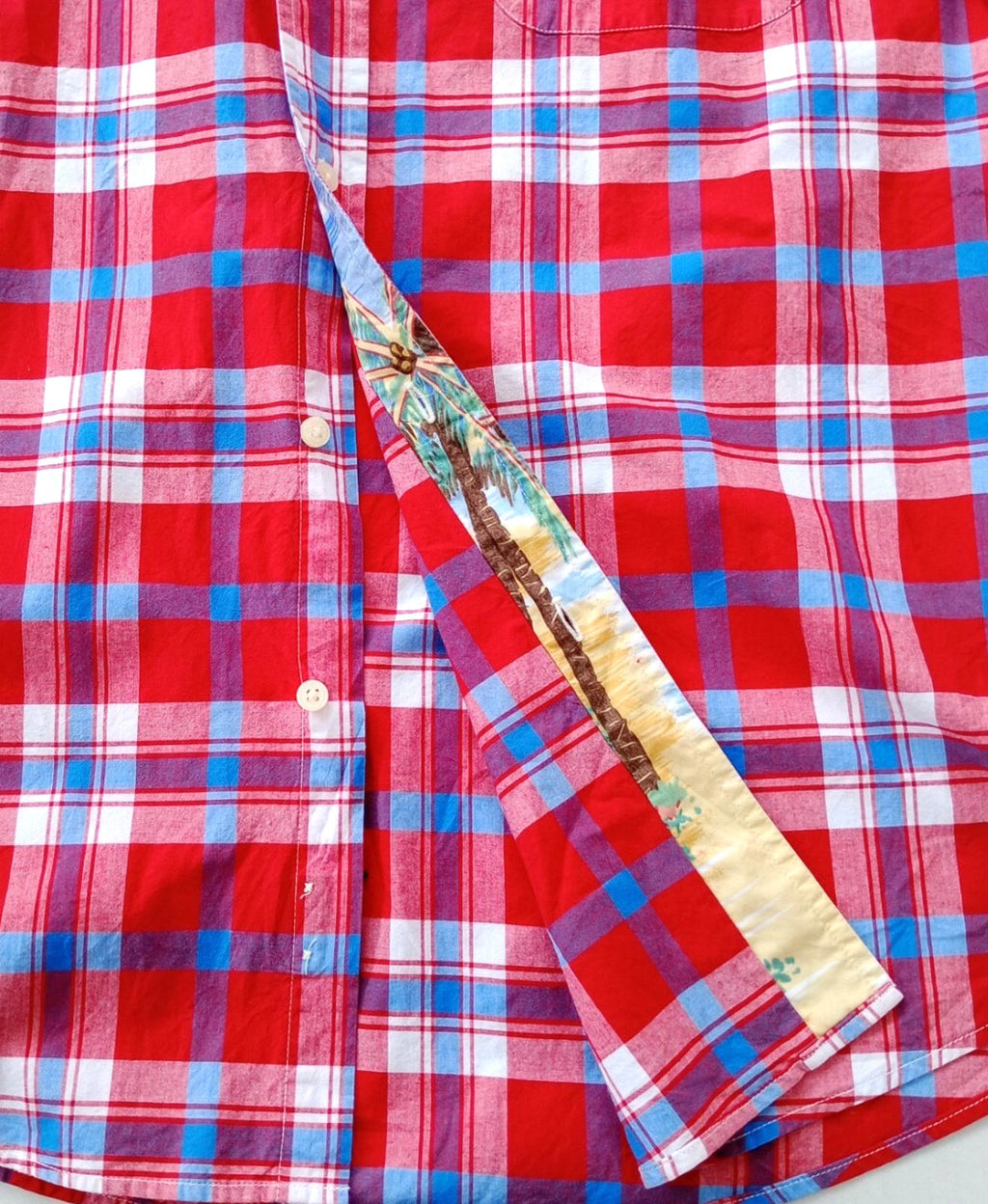 Tommy Hilfiger Shirt Men's UK Size L Red Check Short Sleeve Pockets 100% Cotton