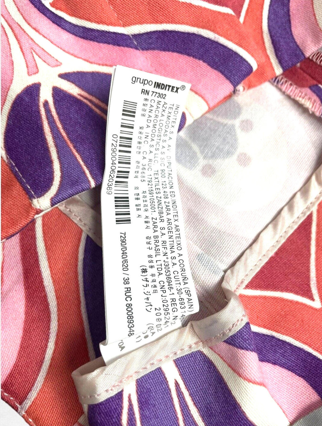 Zara Trousers Slim Fit High Waist Ankle Chino Printed Women's UK Size 6