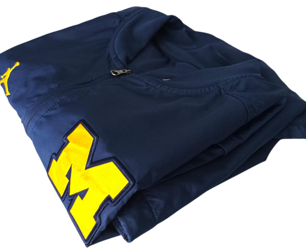 Jordan Michigan Wolverines Jacket Men's UK Size S Blue Short Sleeve Basketball