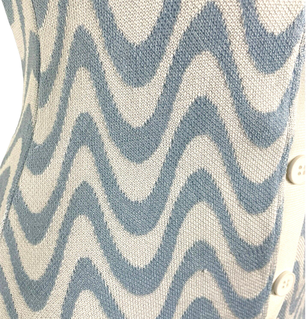 Divided Blue & White 70's Design Midi Dress Collared Women’s UK Size XXS