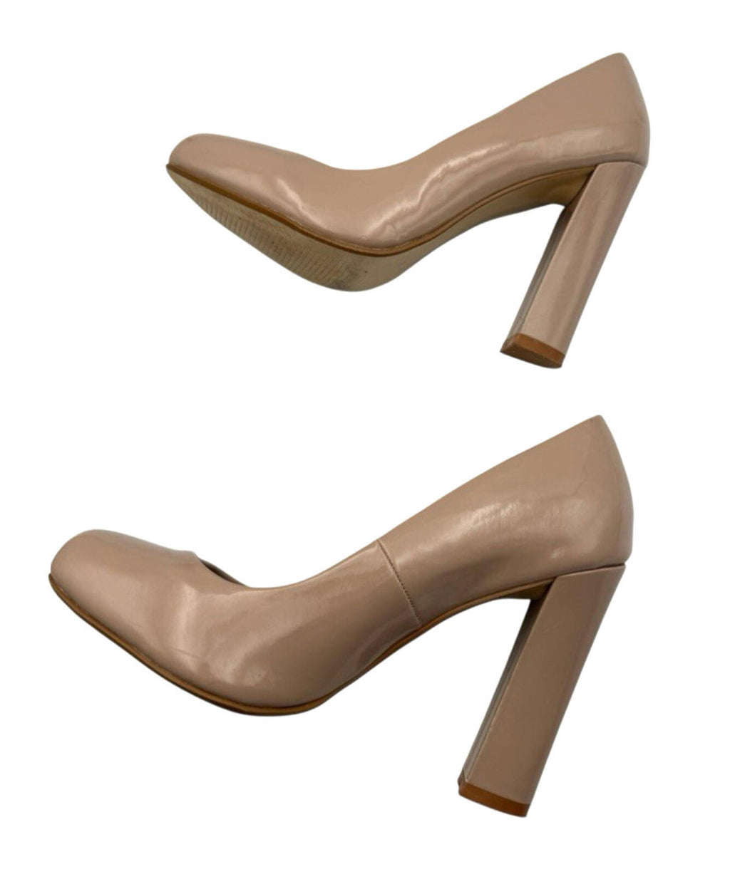 Next Get The Look Block Heel Shoes Women’s UK Size 6 Beige Patent Leather Nude