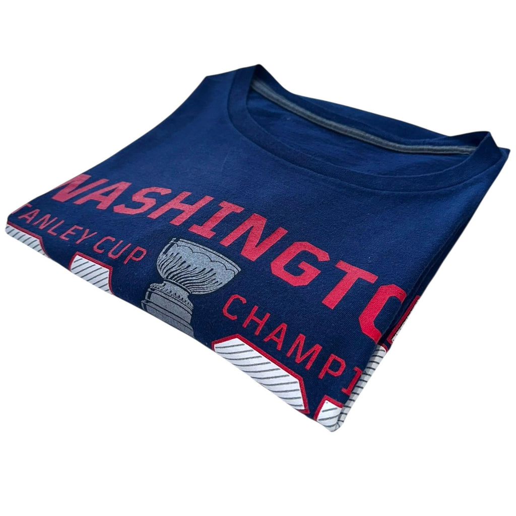 Washington T-Shirt Men's UK Size L Blue Stanley Cup Short Sleeve Crew Neck