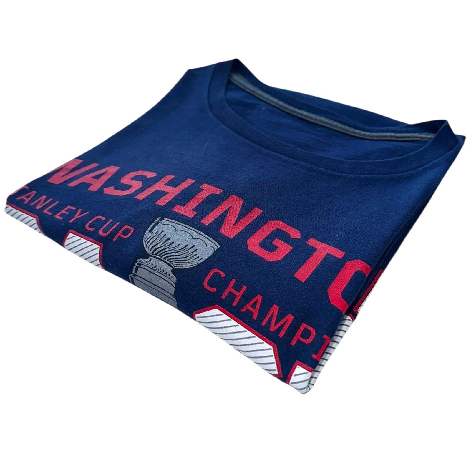 Washington T-Shirt Men's UK Size L Blue Stanley Cup Short Sleeve Crew Neck