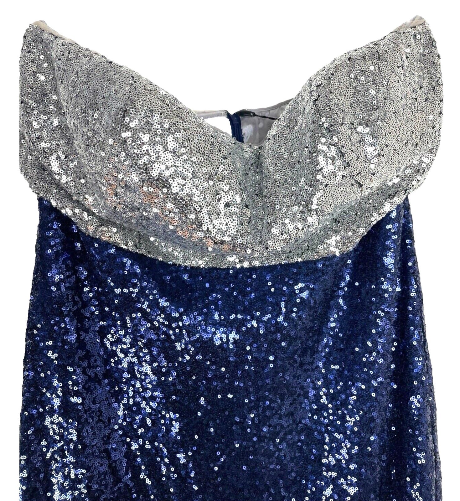 Ever-Pretty Dress Women's UK Size 18 Blue Sequin Strapless Occasion Sparkle