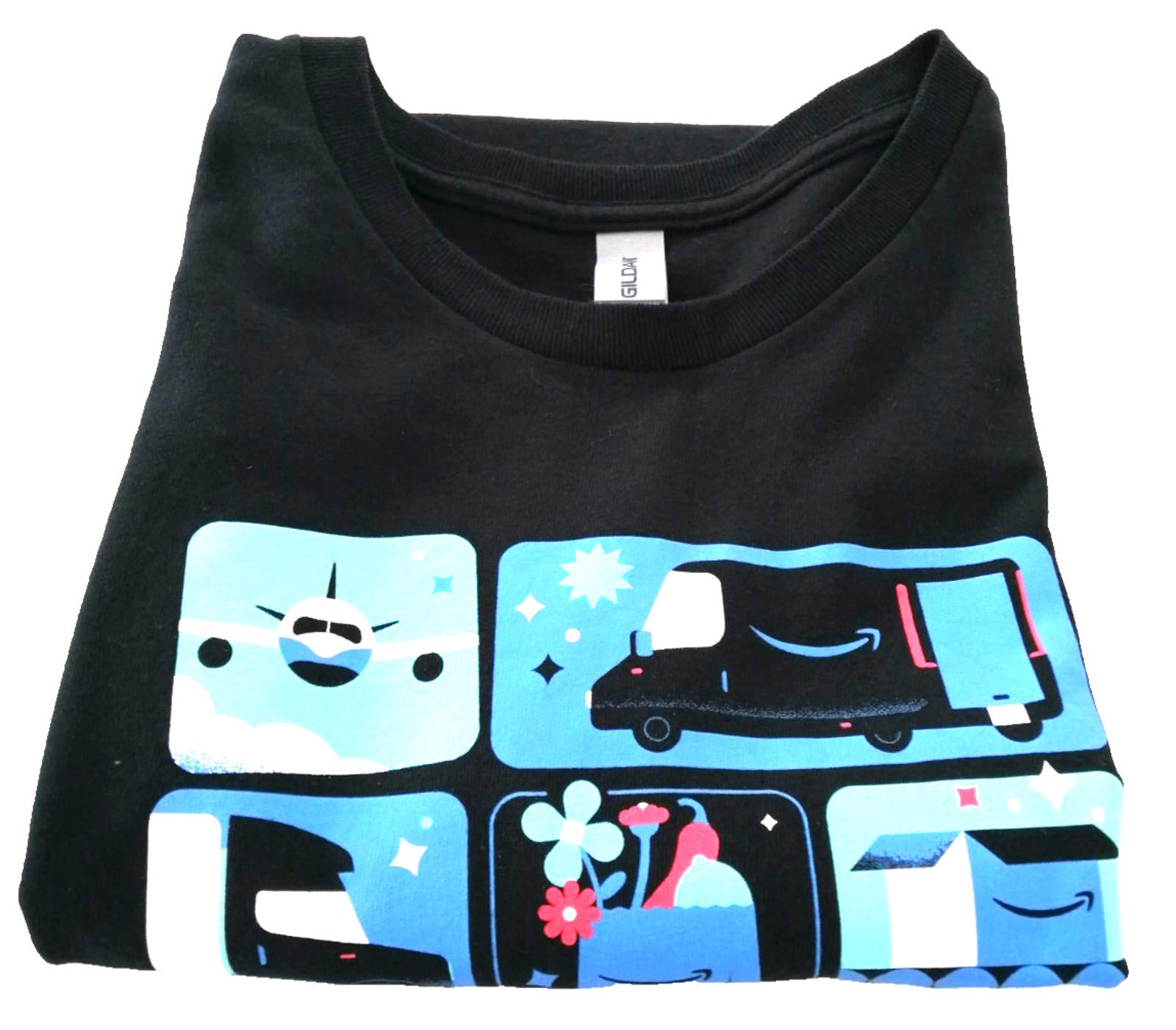 Online Shopping Graphic Print T-Shirt Men's Size XL Black Crew Neck 100% Cotton