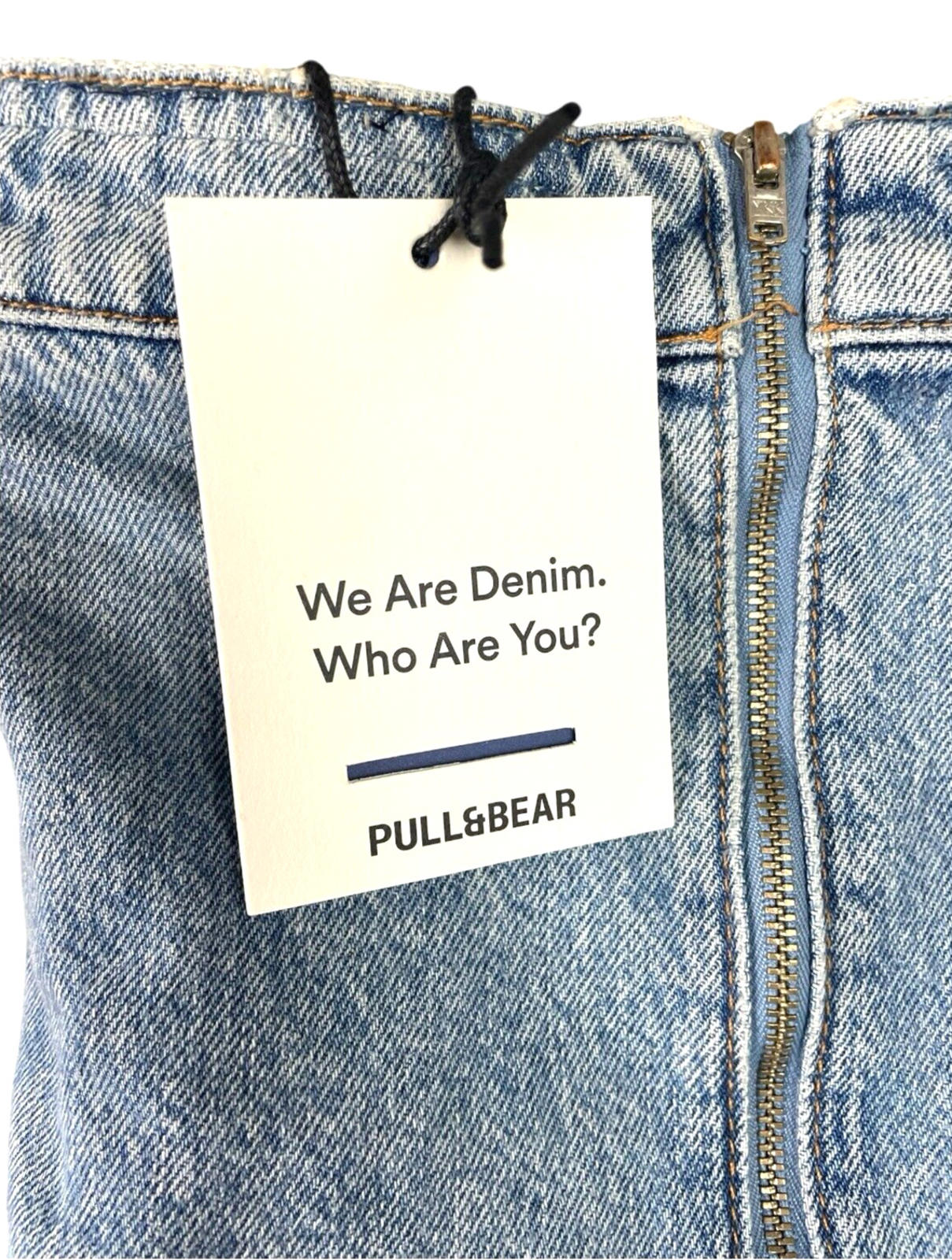 Pull & Bear Light Denim Cross Over Corset Top Strapless Women’s UK Size 8