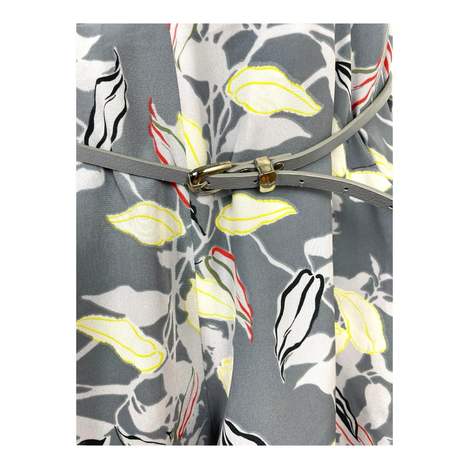 Oasis Grey Floral Playsuit Belted Pockets Women’s UK Size 12