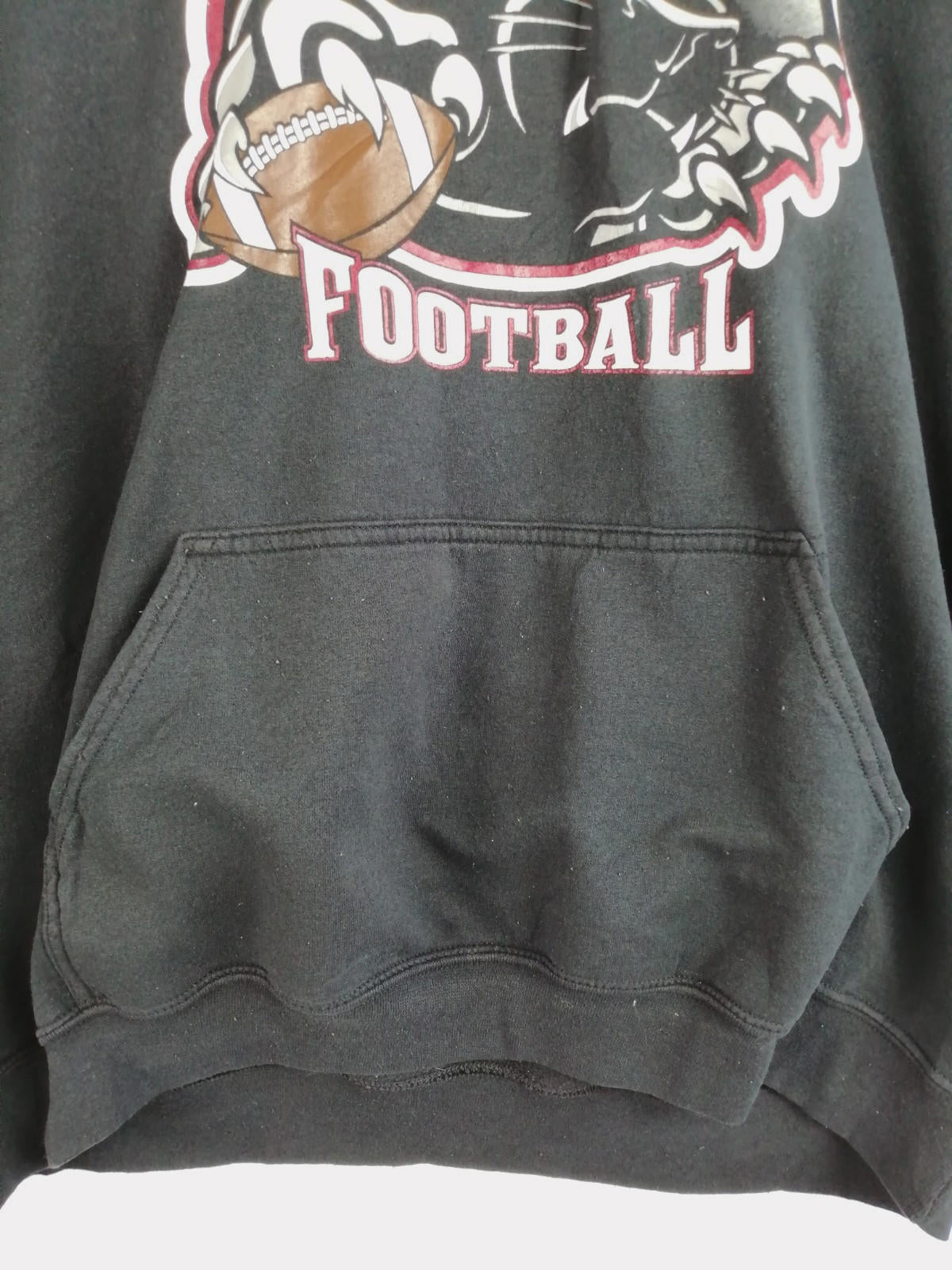 Pine View Football USA Hoodie Men's Size XL Black Jersey Hooded Pockets Sports