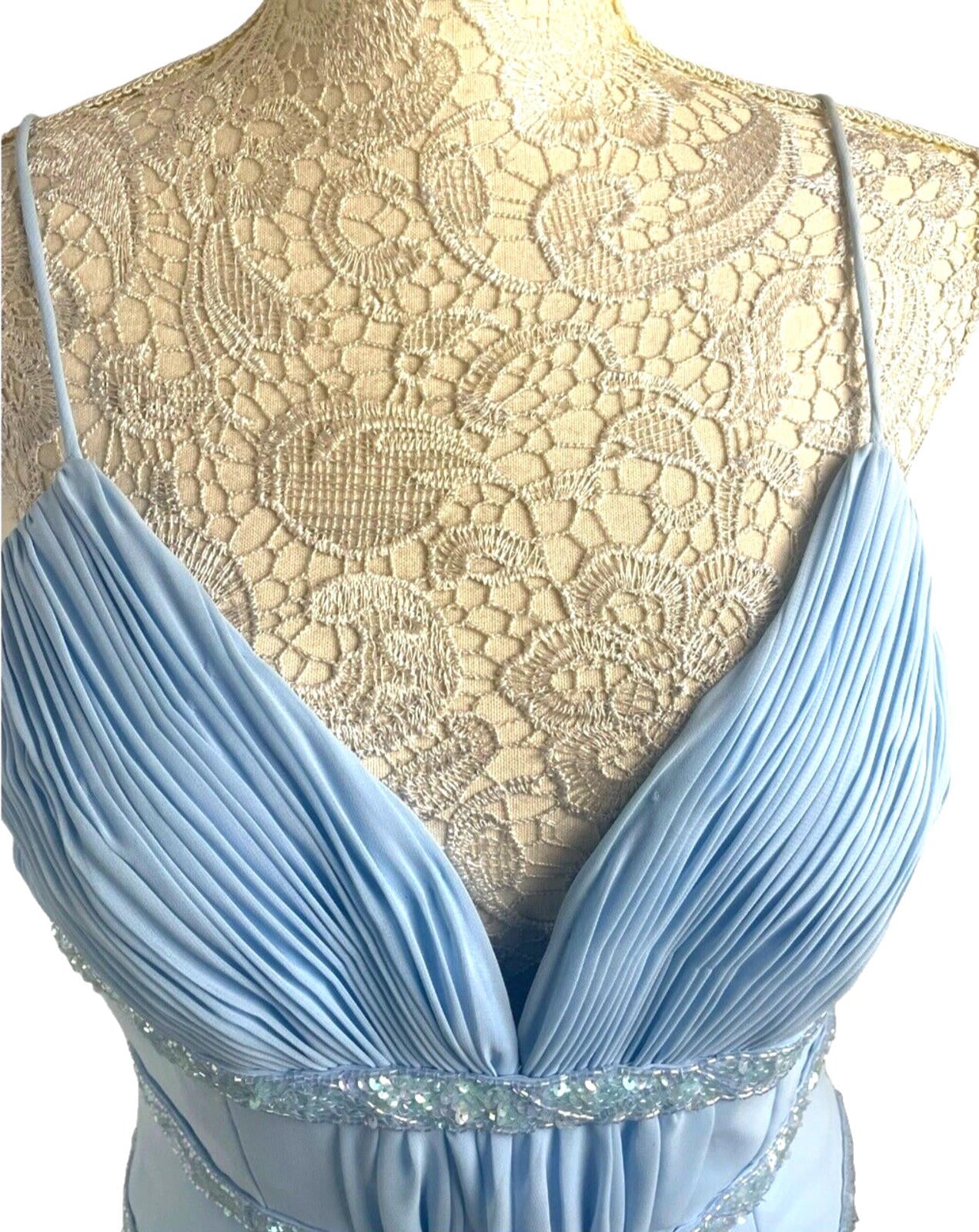 Crystal Breeze Prom Dress Women's UK Size 14 Pale Blue Ballgown Embezzled
