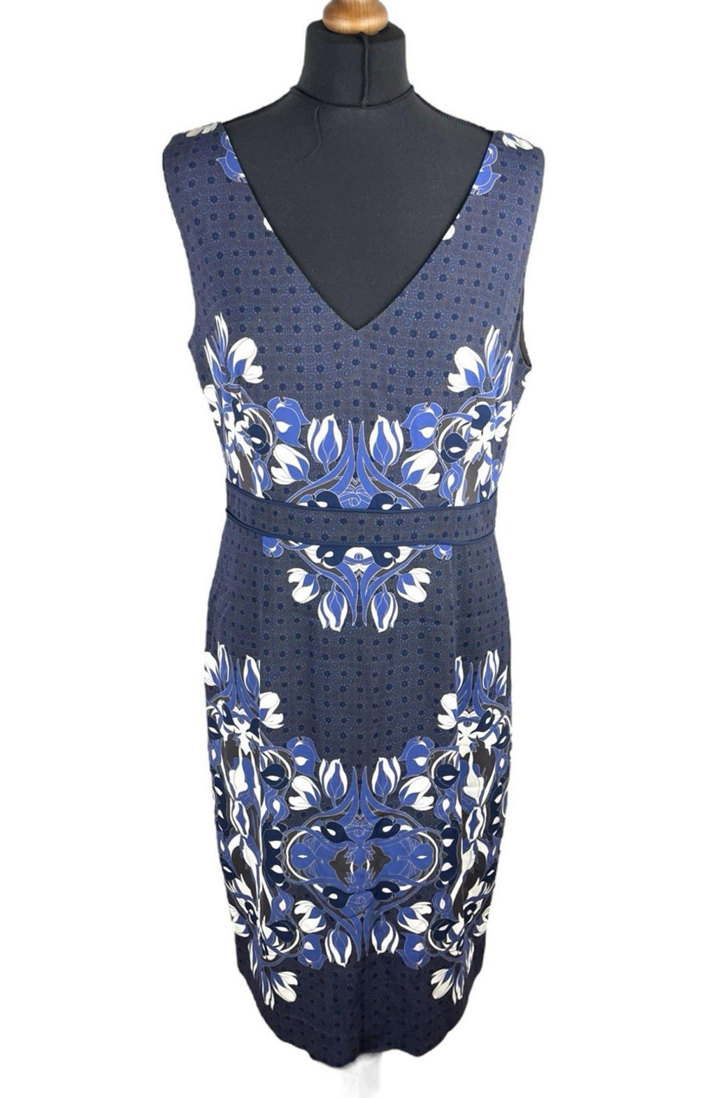 Tory Burch Piera Printed Matte-Satin Dress Designer Women’s UK Size 10