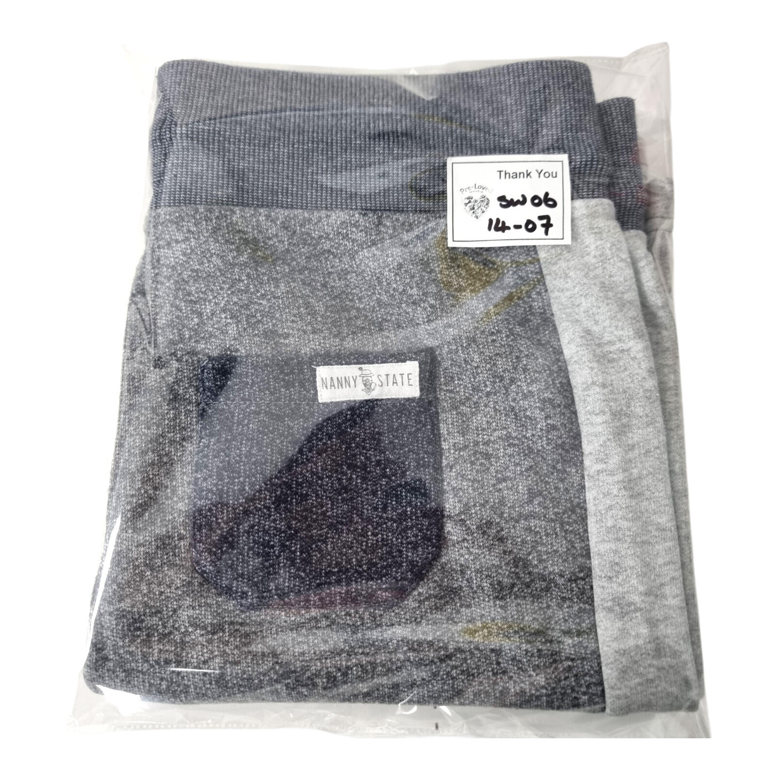 Nanny State Sweat Shorts Men's UK Size M Jersey Grey Blue Elasticated Waist