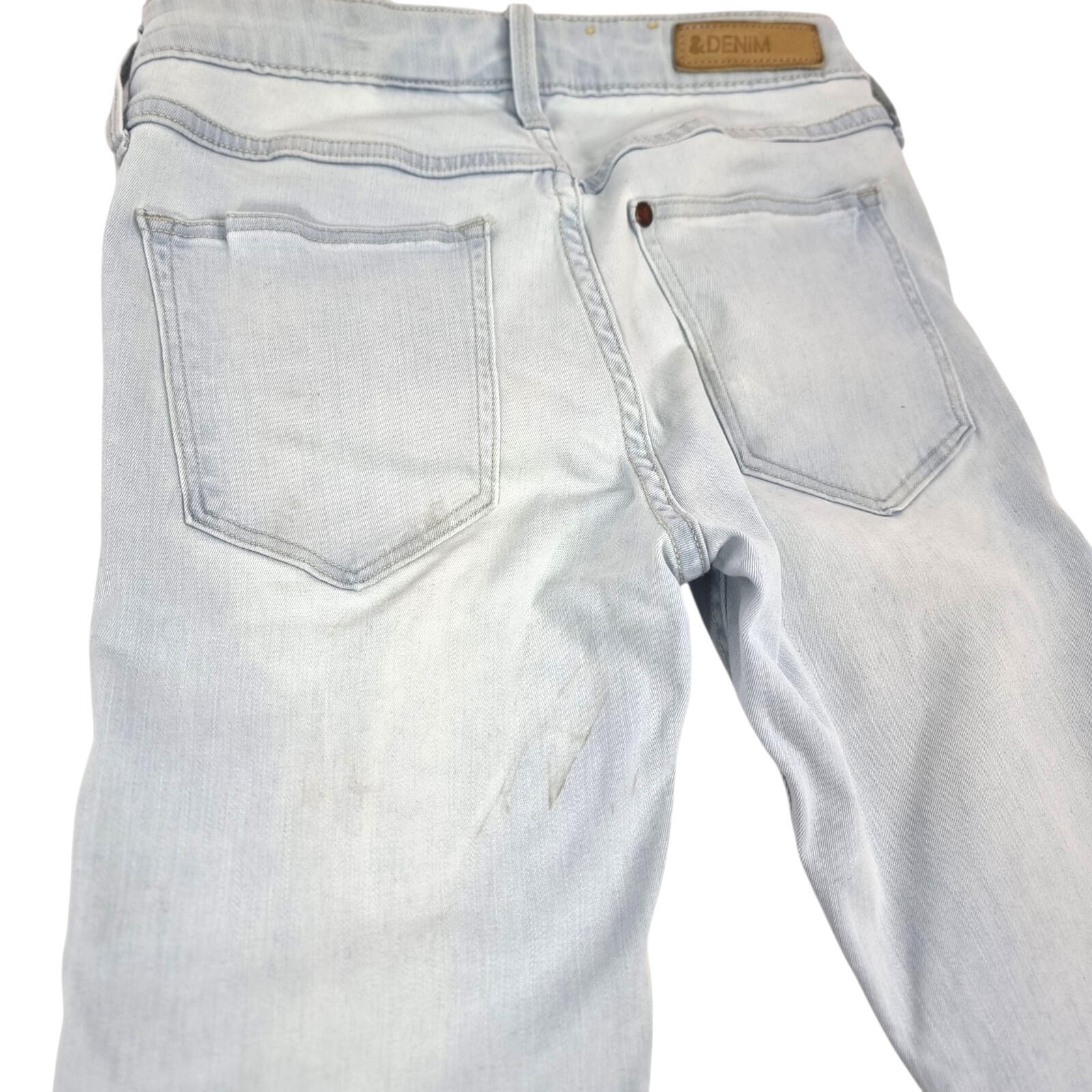 H&M Jeans Women's UK Size W27 L31 Light Blue Super Skinny Low Waist Zip Front