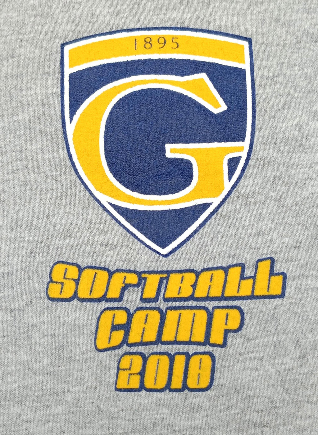 Softball Camp Graphic Print T-Shirt Men's UK Size M Grey Crew Neck Cotton Mix
