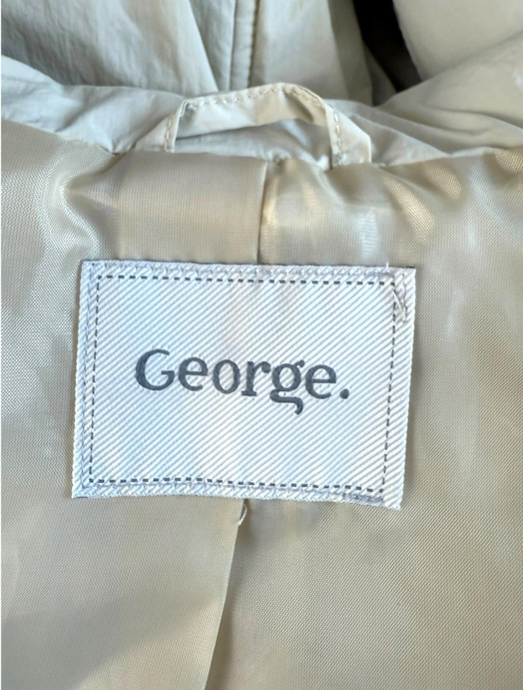George Beige Puffer Jacket Cropped Collared Pockets Women’s UK Size XS 4-6