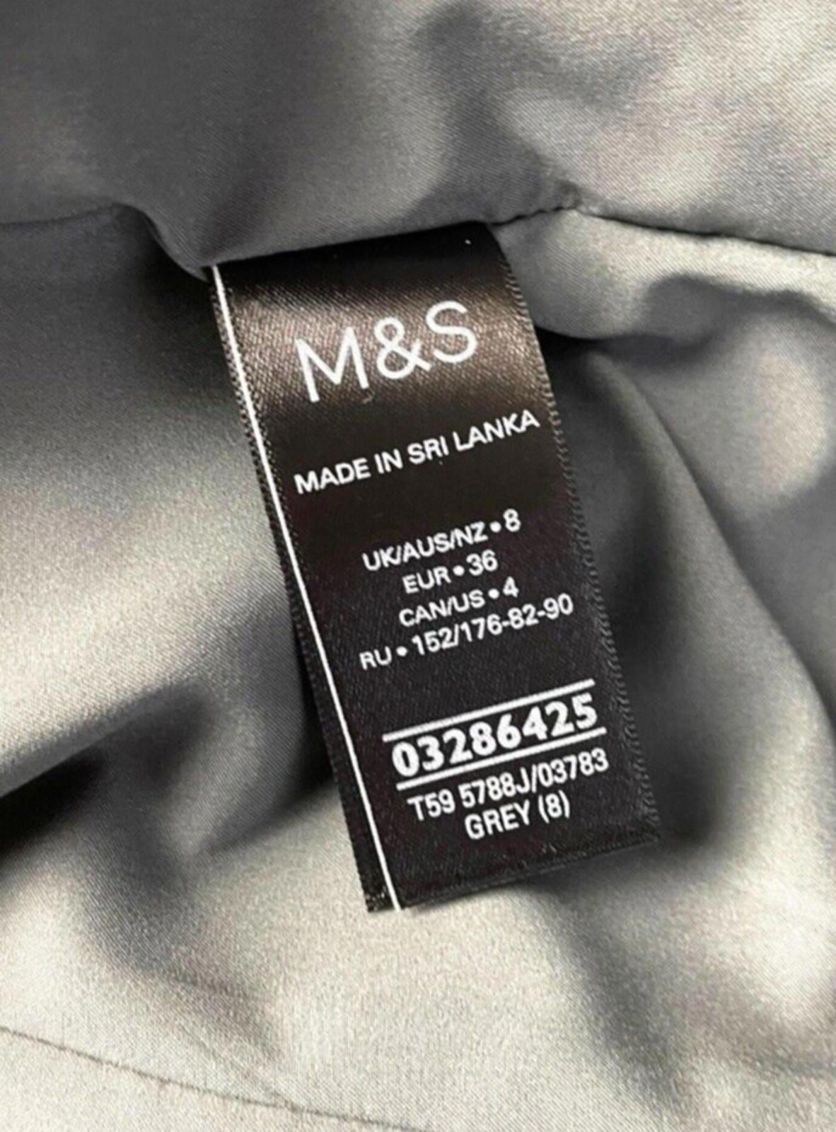 Marks & Spencer Tweed Blazer Coat Jacket Grey Mid Length Women’s UK Size 8