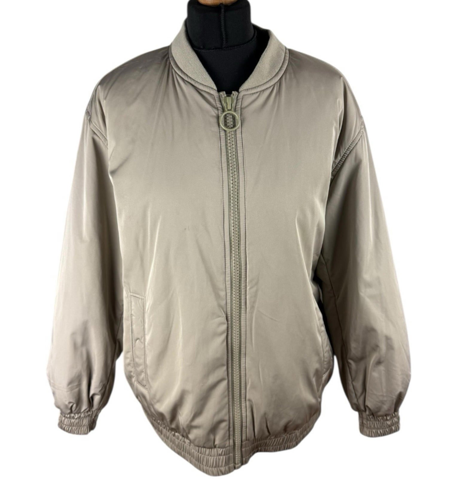 Stradivarius Oversized Bomber Jacket Coat Mid Length Zip Up Women’s UK Size XS