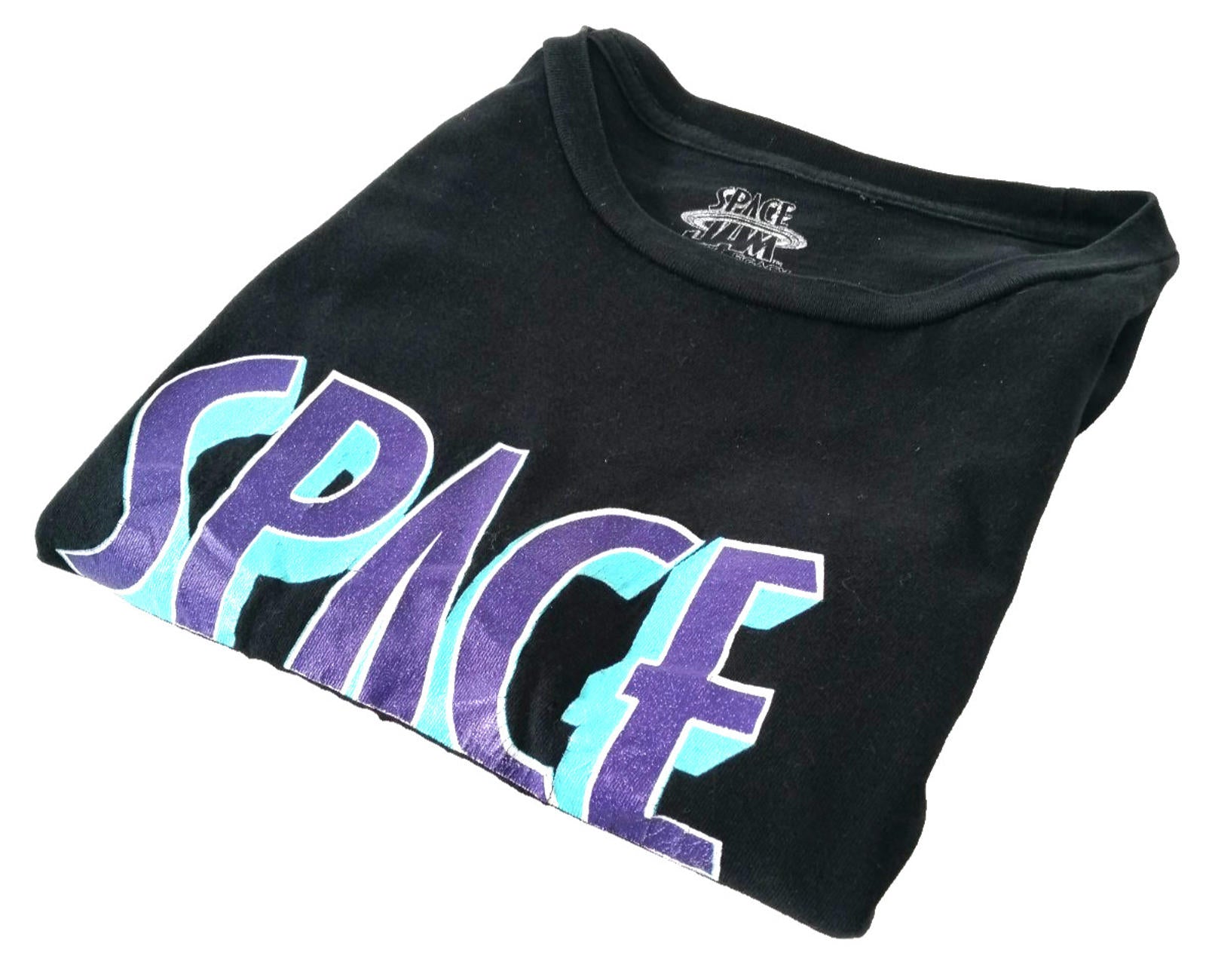 Space Jam Graphic Print T-Shirt Men's Size S/P Black 100% Cotton