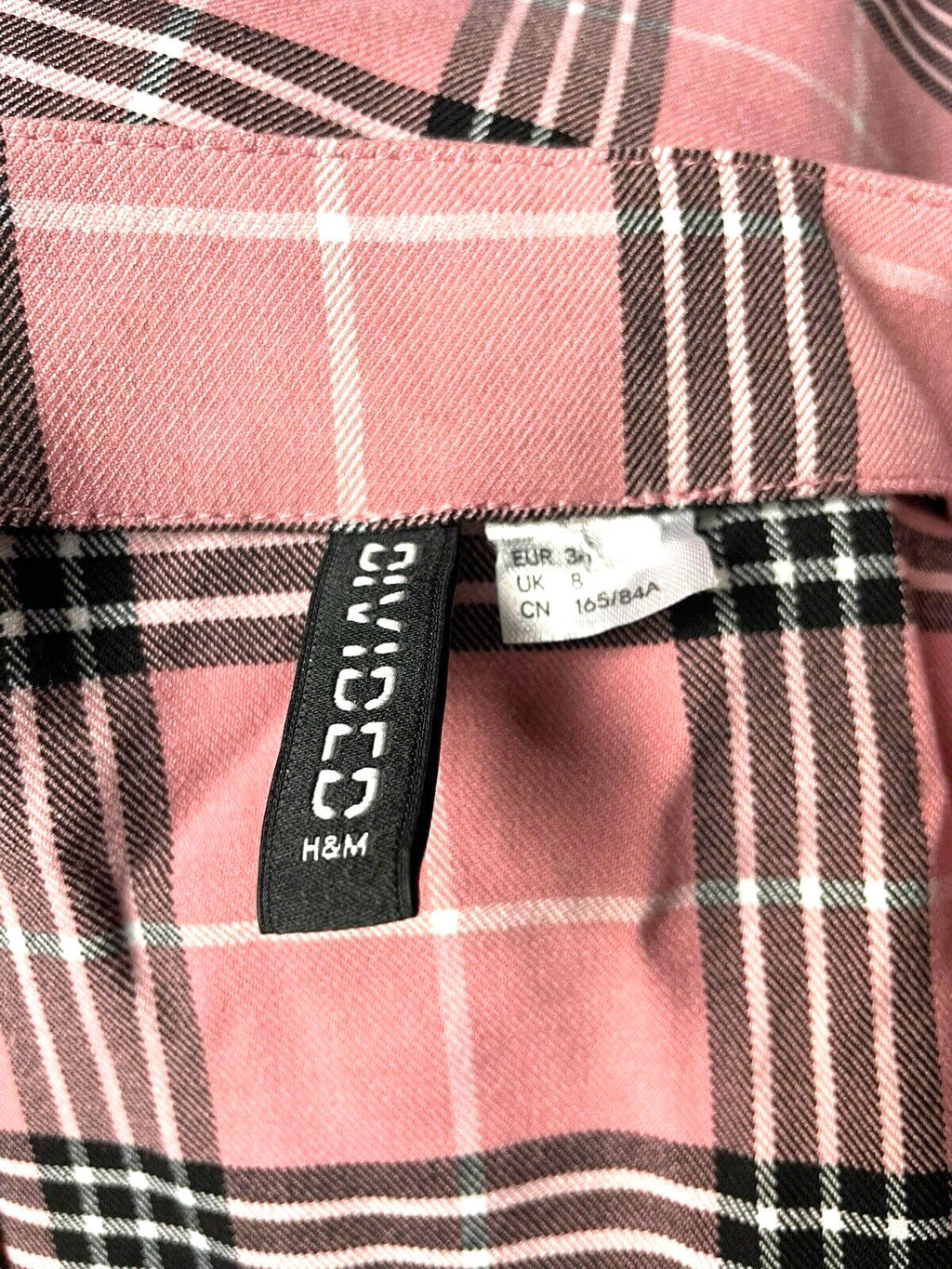 Divided Mini Dress Pink Check Pinafore Women’s UK Size 8