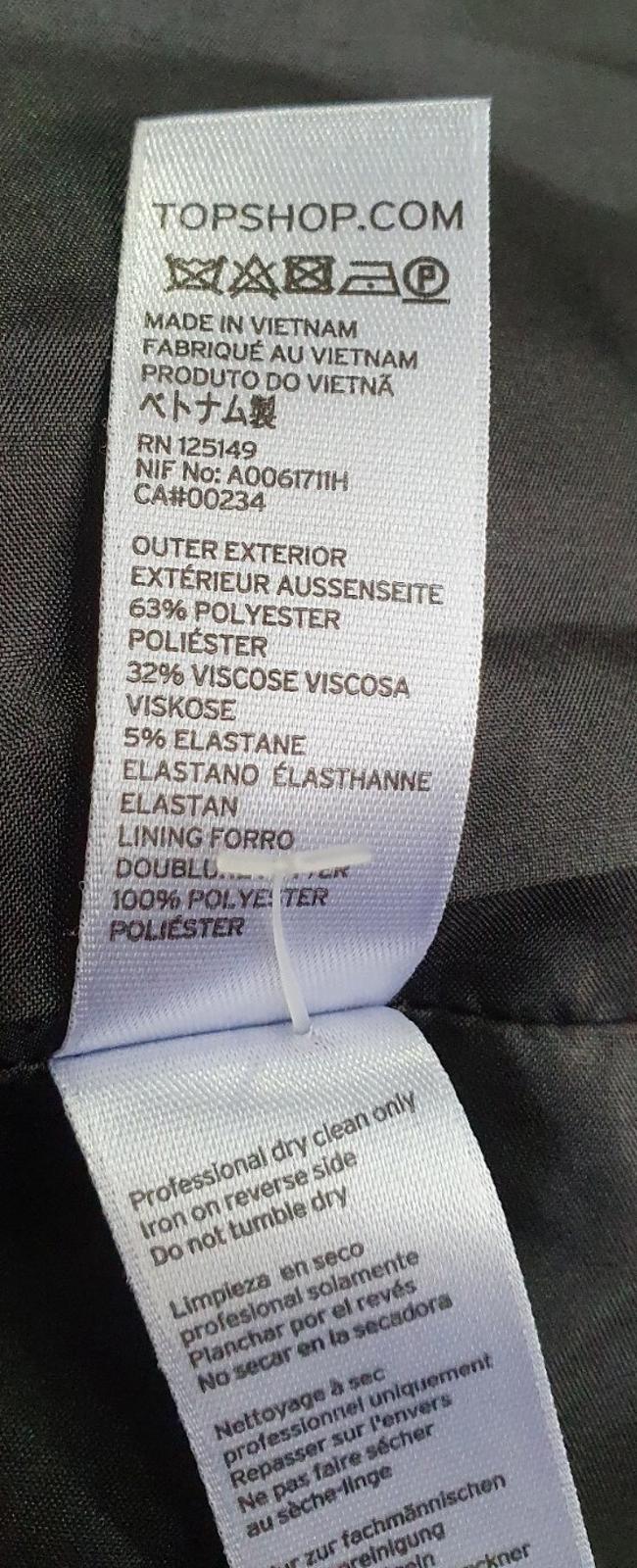 Top Shop Black Crop Jacket Pockets Zip Front Women's UK Size 8