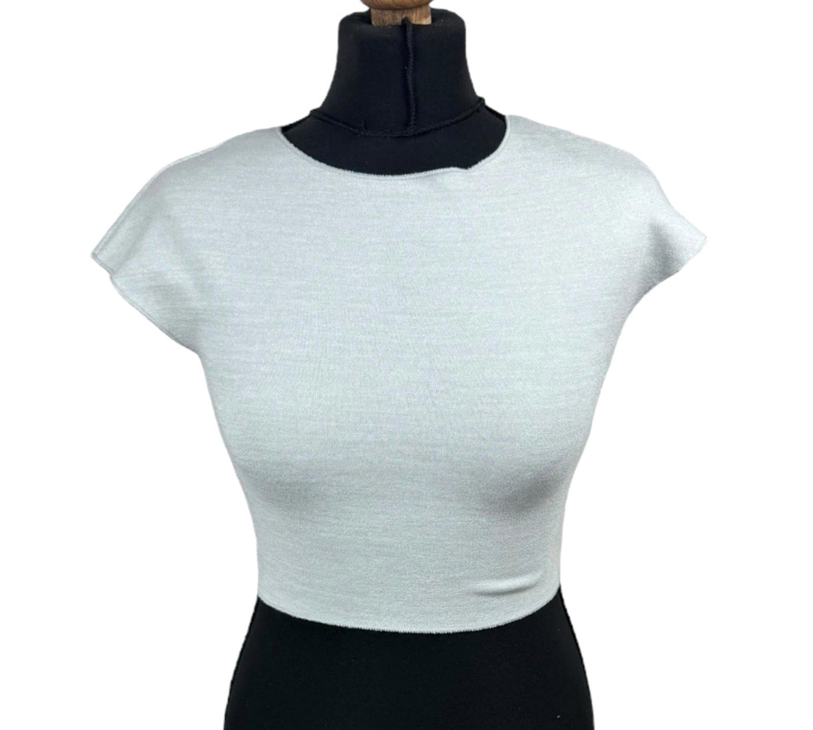 Zara Off White Crop Top. Baby Tee Stretch Women’s UK Size S