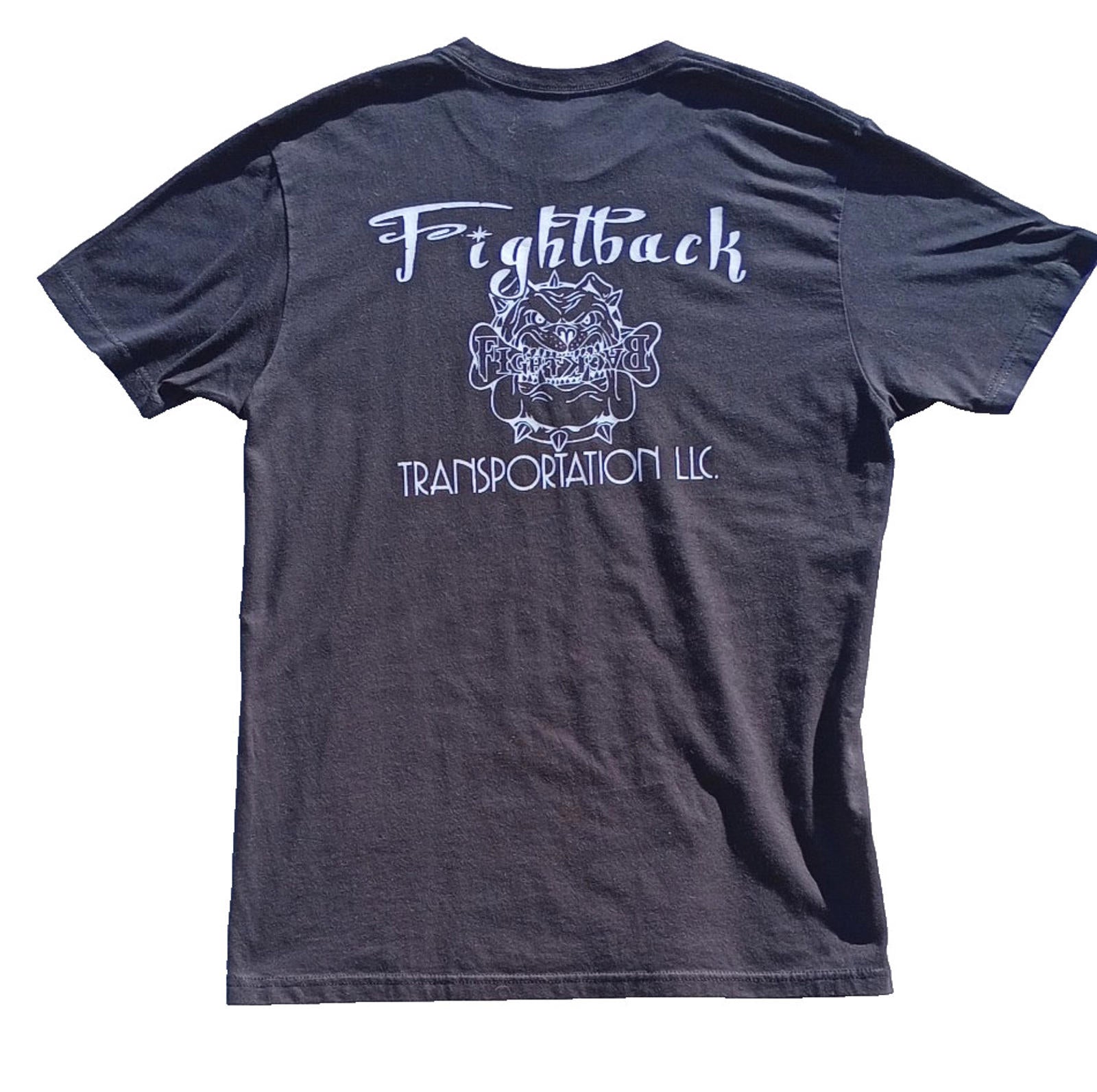Fightback Transportation T-Shirt Women's UK Size L Black Crew Neck Bulldog Print