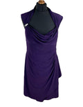 Scarlett Nite Purple Midi Dress Pencil Bodycon Dimante Detail Women’s UK Size 14