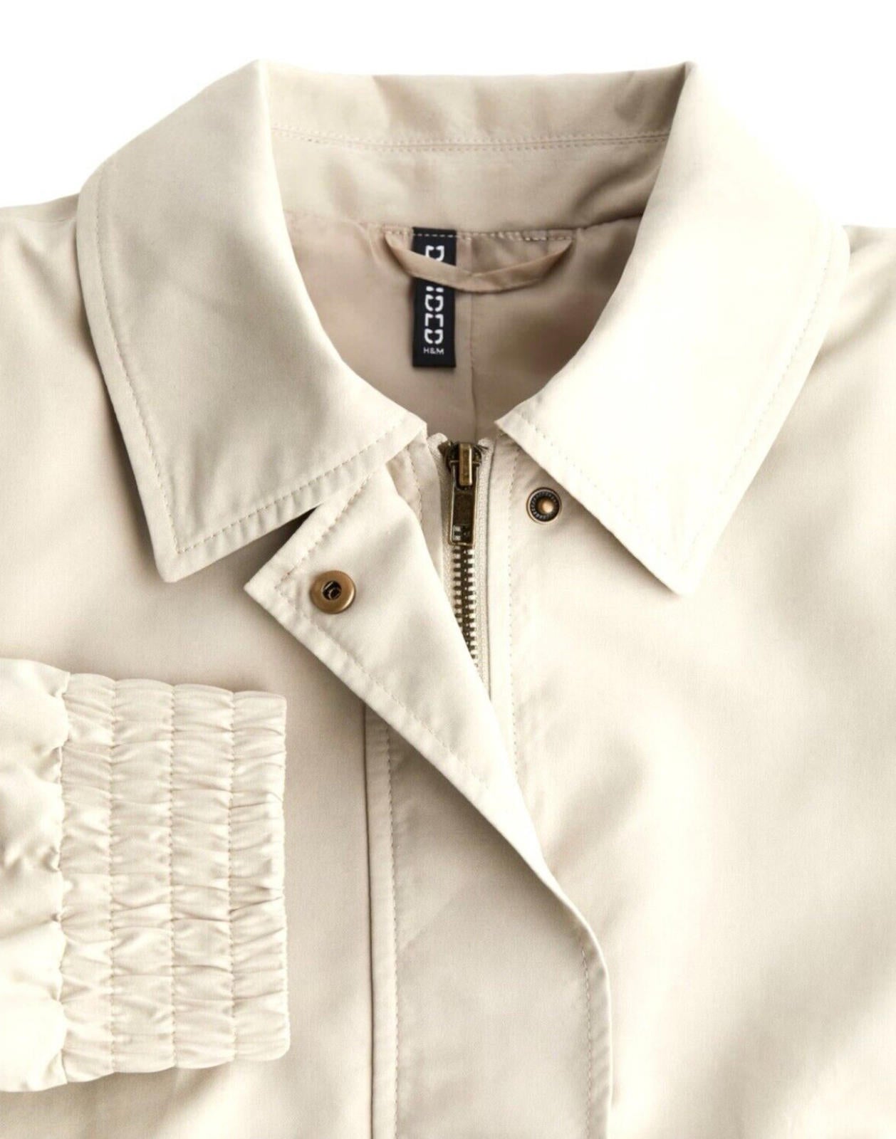 Divided Beige Crop Jacket Soft Touch Shoulder Pads Women’s UK Size XS