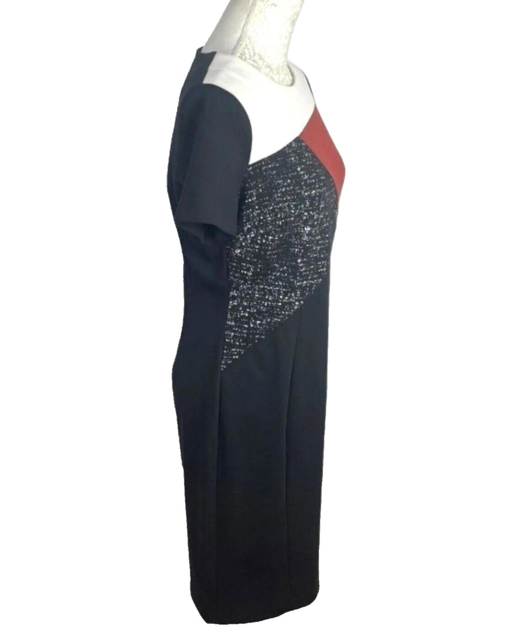 Debenhams Color Block Sheath Dress Women's UK Size 12 Short Sleeve Paneled