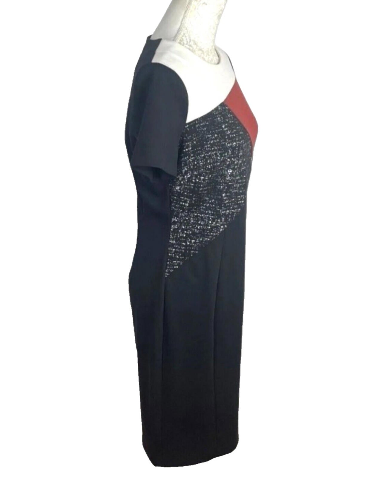 Debenhams Color Block Sheath Dress Women's UK Size 12 Short Sleeve Paneled