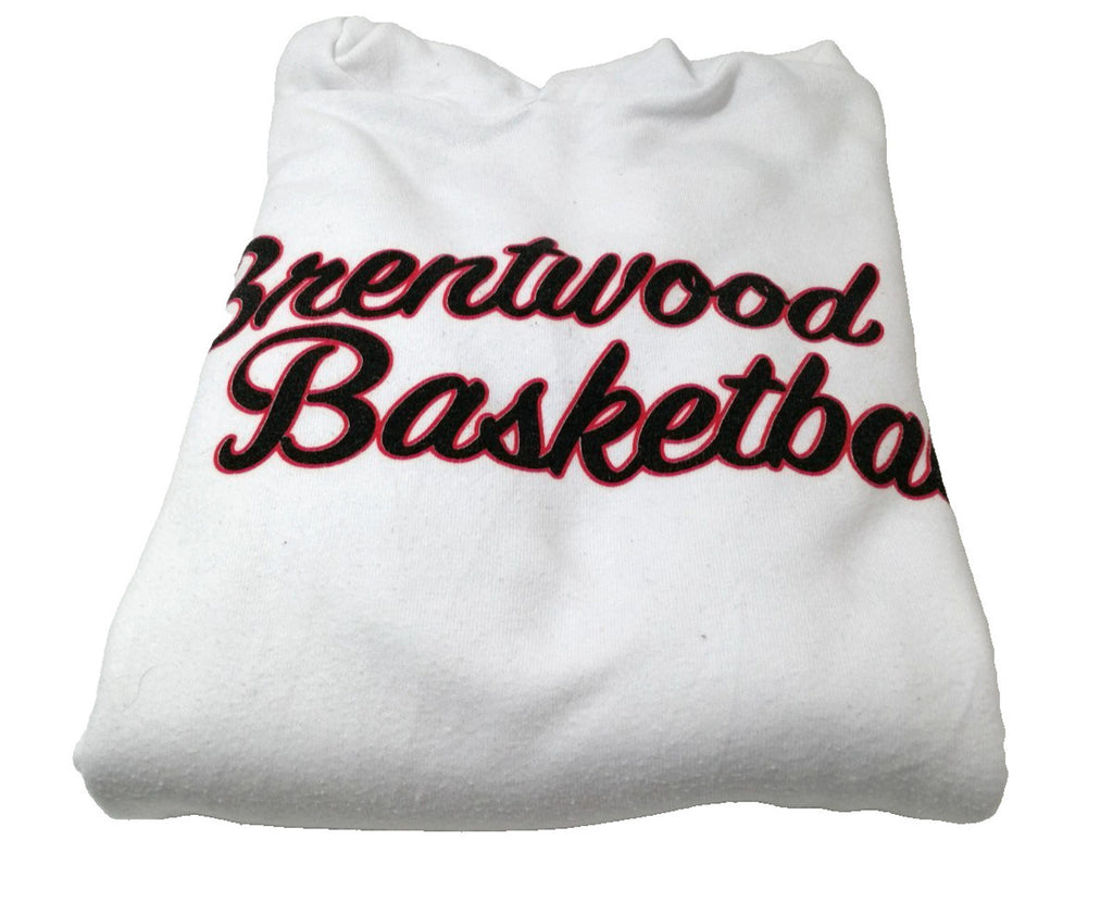Brentwood Basketball Hoodie Men's Size XL White Jersey Hooded Pockets Sports