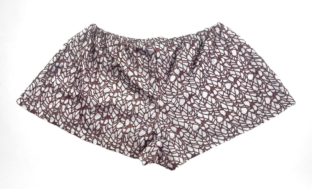 Brown Textured Semi Sheer Shorts Women''s UK Size 8