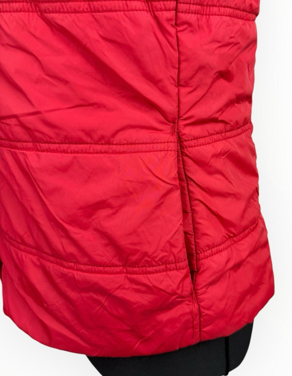 Paul’s Boutique Padded Gilet Jacket Women’s UK Size 12 Hooded Badge Bright Red