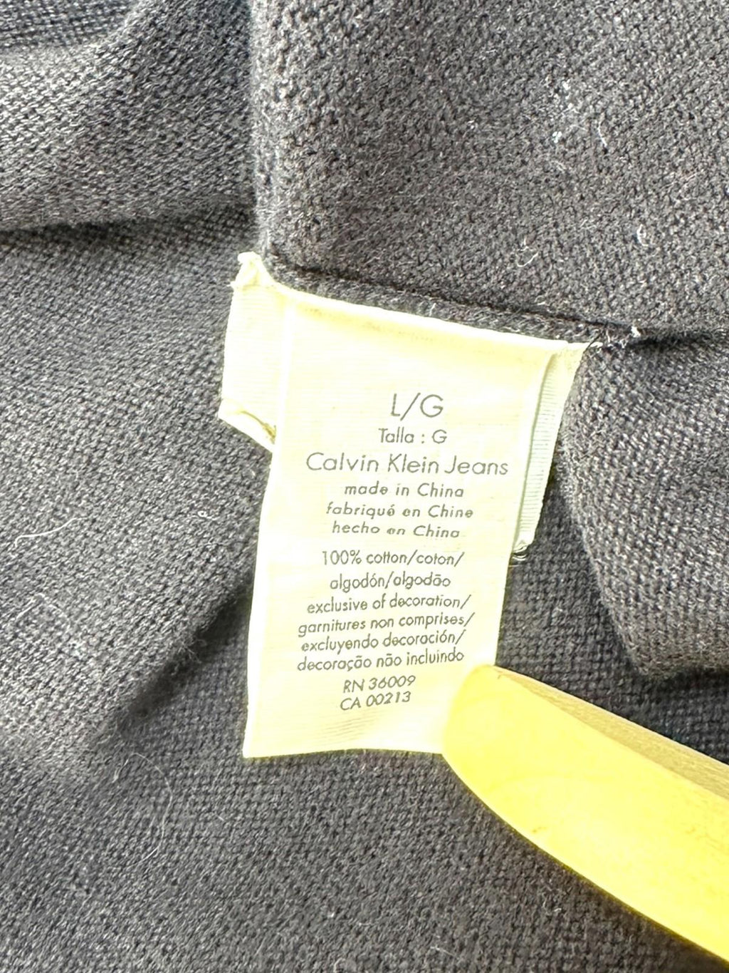 Calvin Klein Knit Jumper Men's UK Size L Black Grey 1/4 Zip Long Sleeve Pullover