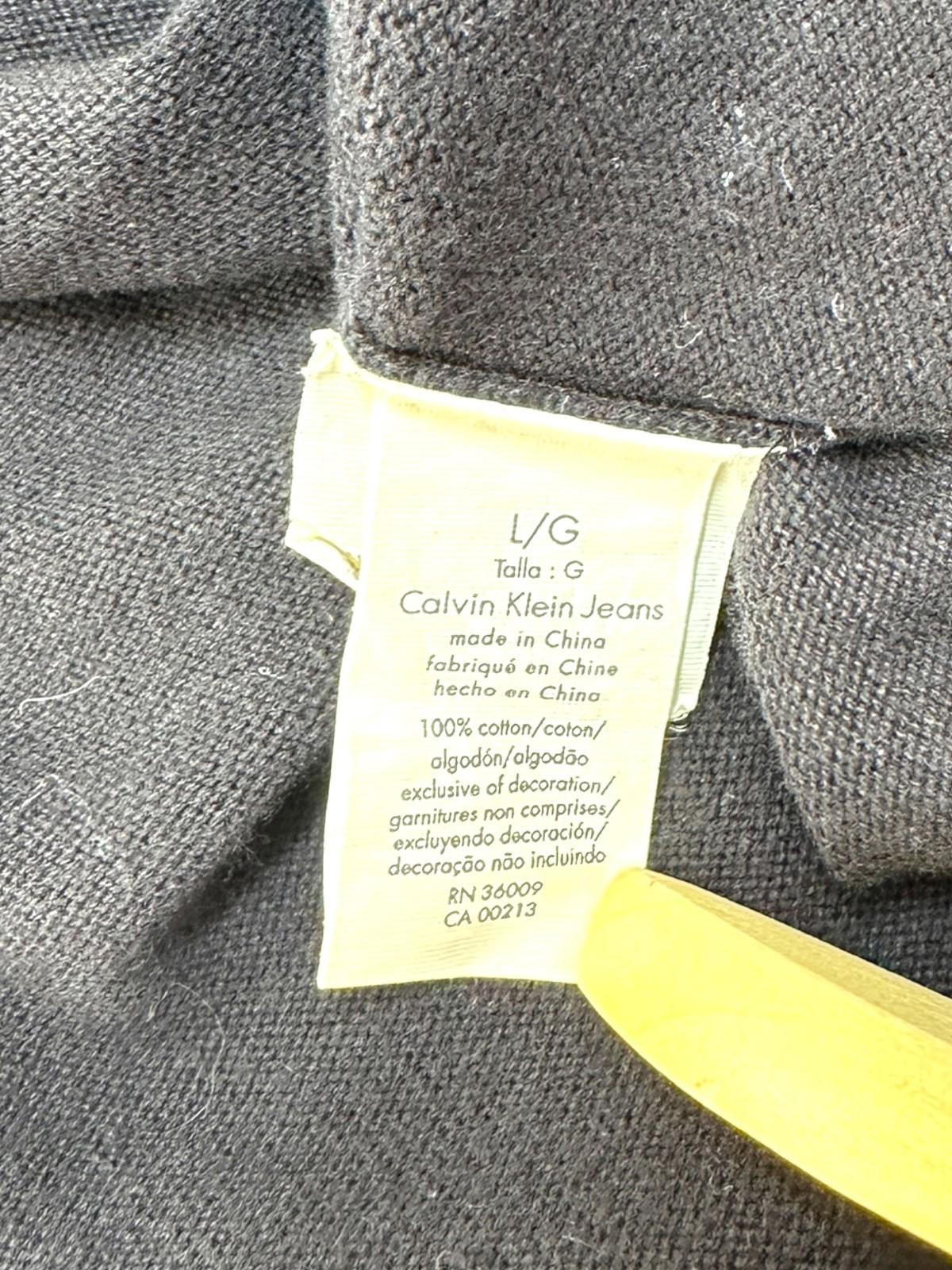 Calvin Klein Knit Jumper Men's UK Size L Black Grey 1/4 Zip Long Sleeve Pullover