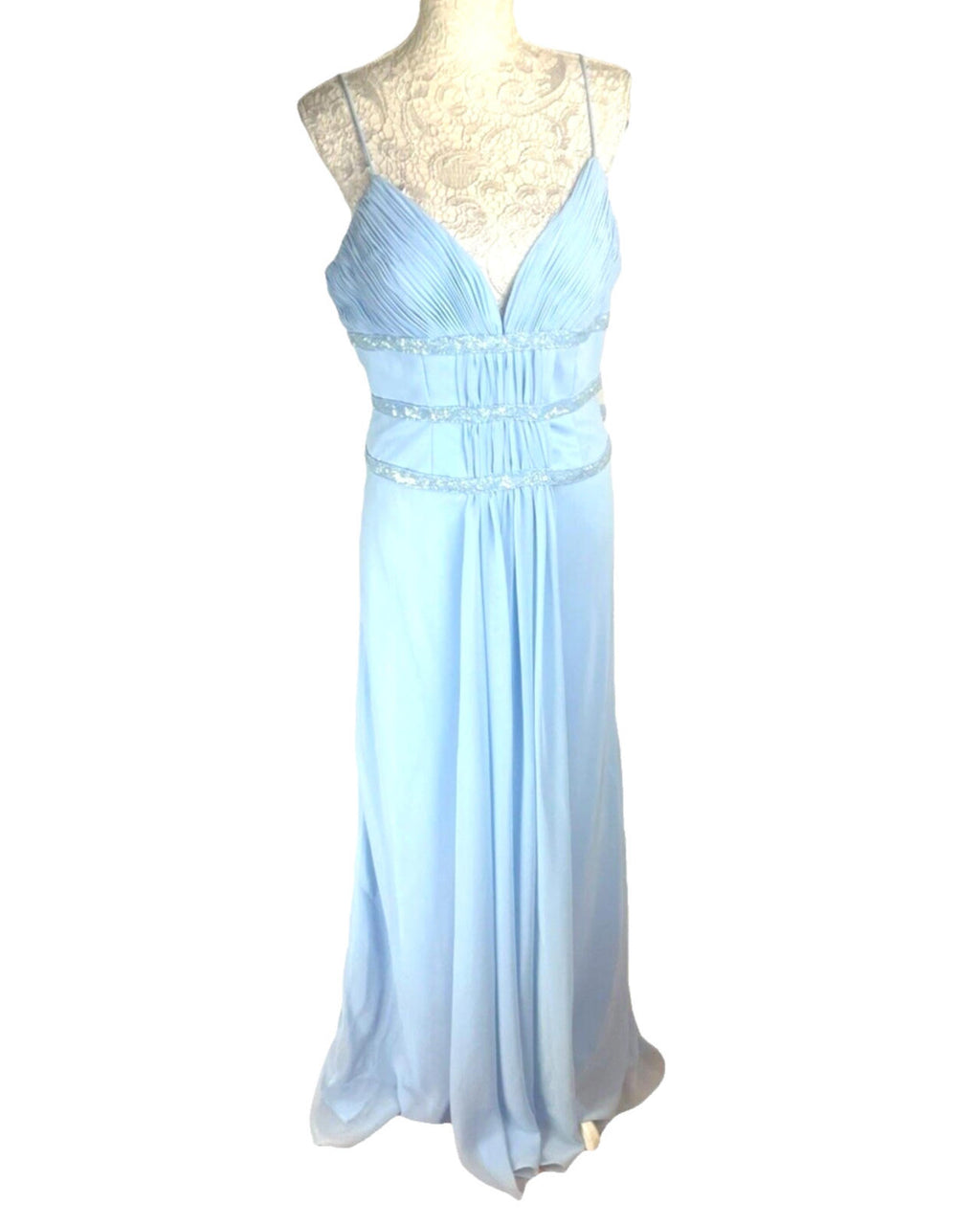 Crystal Breeze Prom Dress Women's UK Size 14 Pale Blue Ballgown Embezzled